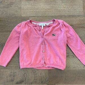 Lacoste Kids Pink Cardigan Size 4T